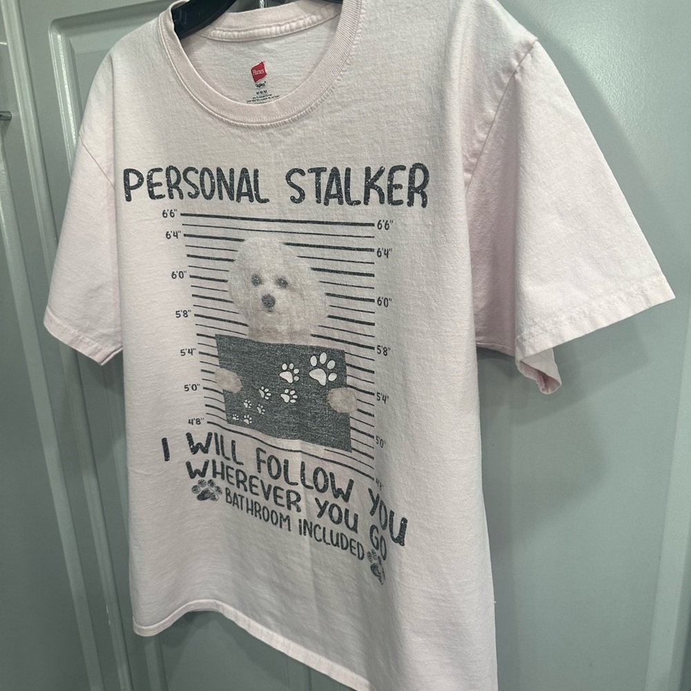 Dog Lover’s T Shirt Personal Stalker I Will Follow You Maltese Dog Org Hanes Med - Picture 5 of 14